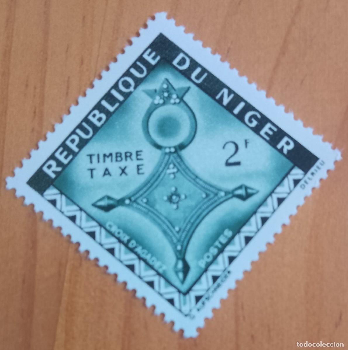 Sellos: NIGER - V/F 2 F - TIMBRE, TAXA, CRUZ DE AGADEZ - SELLO DE FRANQUEO