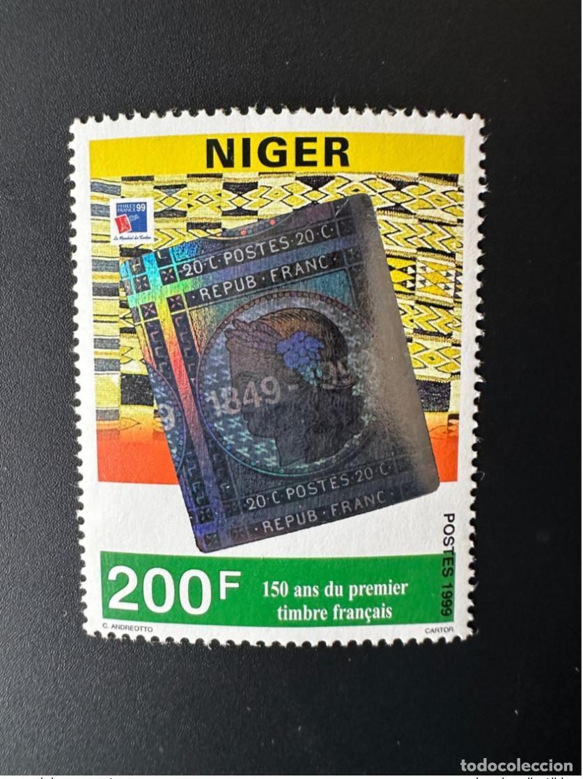 Timbres: N&iacute;ger 1999 Mi. 1716 150 a&ntilde;os Primer holograma de sello franc&eacute;s Philexfrance RARE