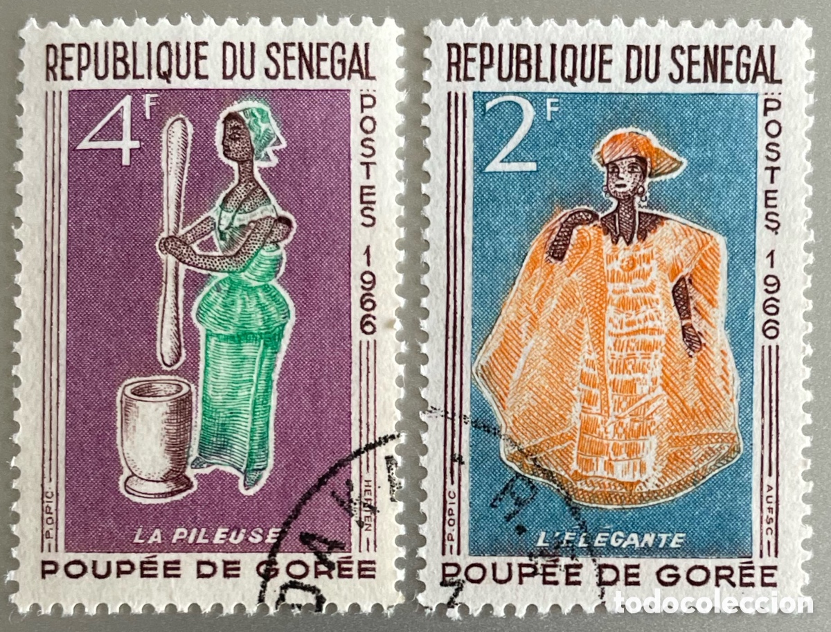 Sellos: Senegal. Mu&ntilde;ecas de Goree. 1966 - Foto 1