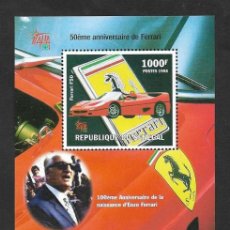 Sellos: SD)1998 SENEGAL 50TH ANNIVERSARY OF FERRARI & 100TH ANNIVERSARY OF THE BIRTH OF ENZO FERRARI, SOUVE