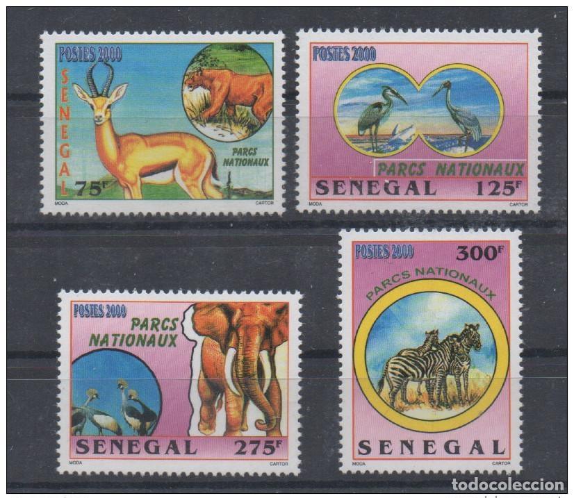 Sellos: Senegal 2000/2001 Parques nacionales Vida silvestre Elefantes P&aacute;jaros Mi. 1946 - 1949 MNH