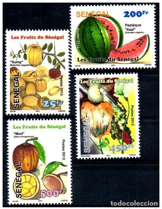 Sellos: Senegal 2013 Les Fruits Obst Gastronom&iacute;a 4 val. 5 MNH