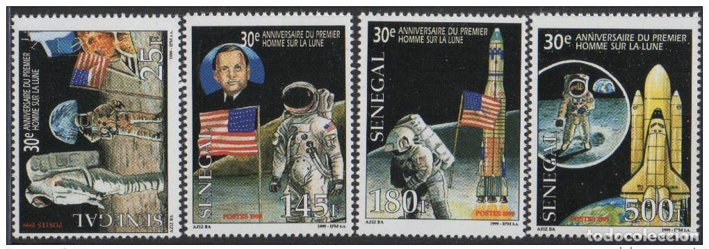 Sellos: Senegal 1999 Mi. 1803 - 1806 30 aniversario del primer hombre y luna Apolo 11 MNH