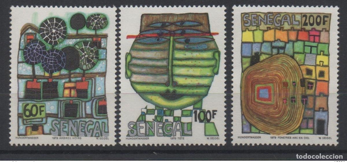 Sellos: Senegal 1979/1980 Mi. 705 - 707 Friedensreich Hundertwasser MNH RARE