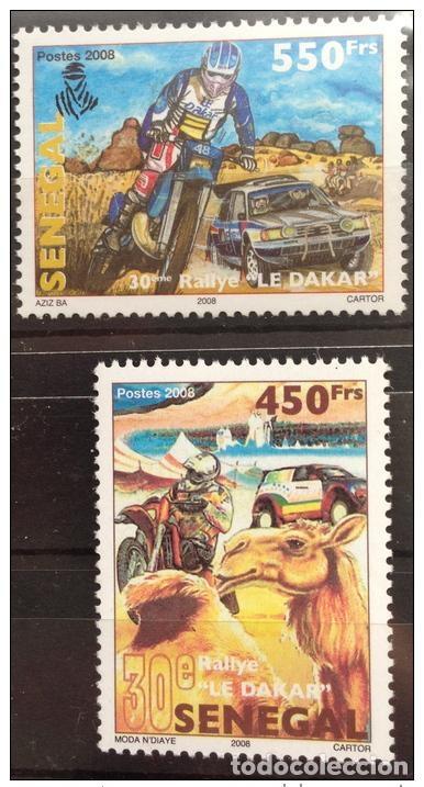Sellos: Senegal 2008 30&ordm; Rally Dakar moto Camel 2 val. UN MES RARO