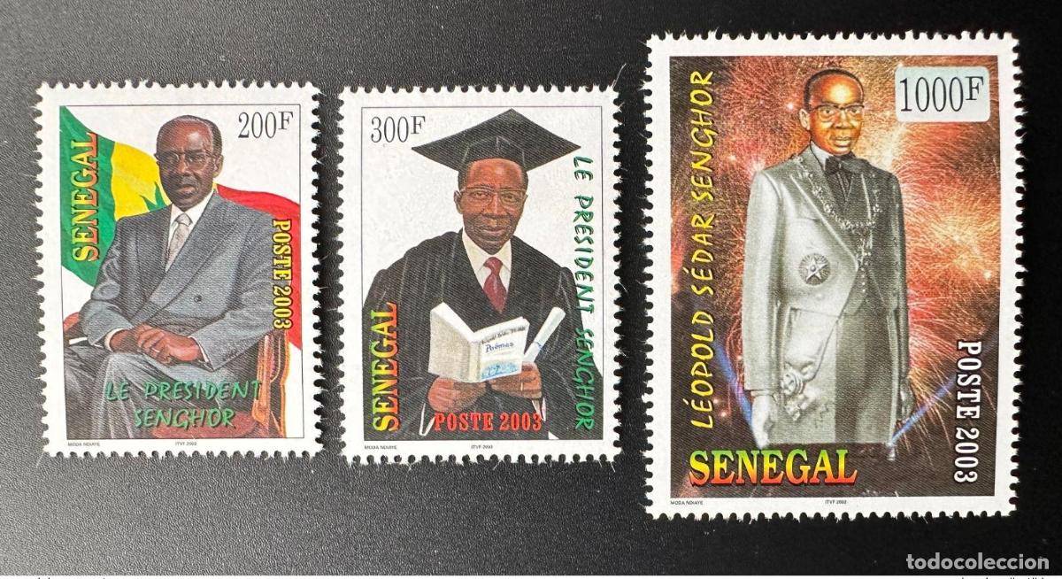 Sellos: Senegal 2003 Mayo 2029 - 2031 L&eacute;opold Sedar Senghor Presidente 3 val.