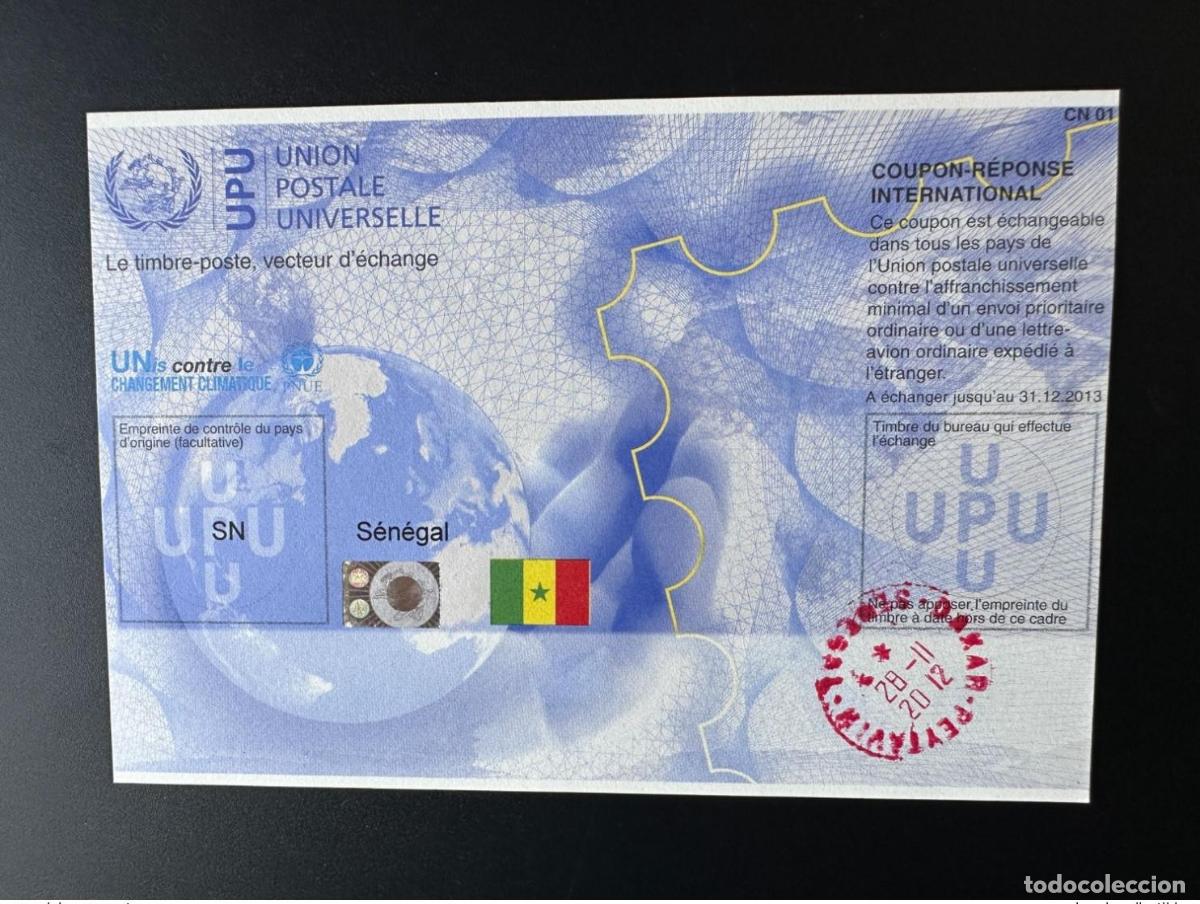 Sellos: Senegal obl. CUP&Oacute;N Y RESPUESTA SOBRE EL CAMBIO CLIM&Aacute;TICO DE LA UPU UNI IRC IAS CRI