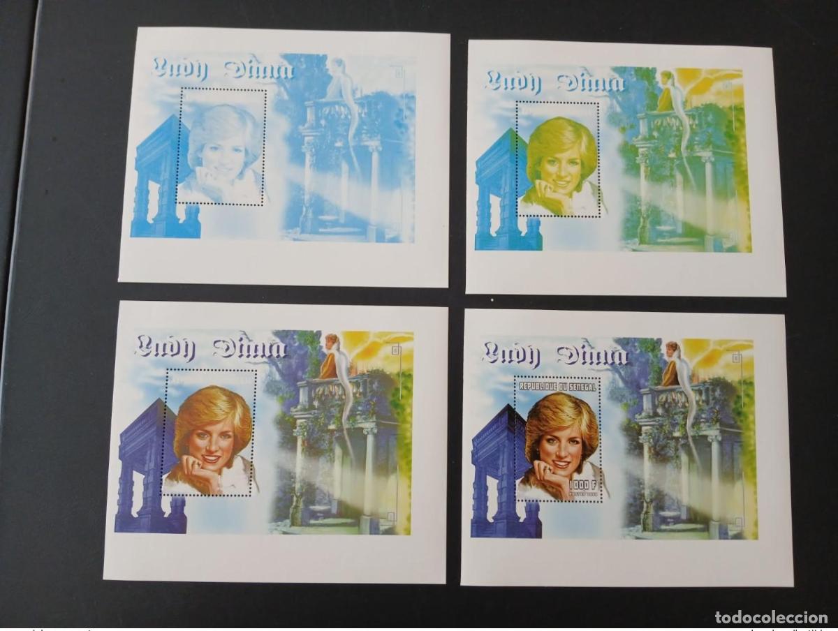 Sellos: Senegal 1998 Mi. Bl. 77 ensayos en color Lady Diana Spencer princesa de Gales