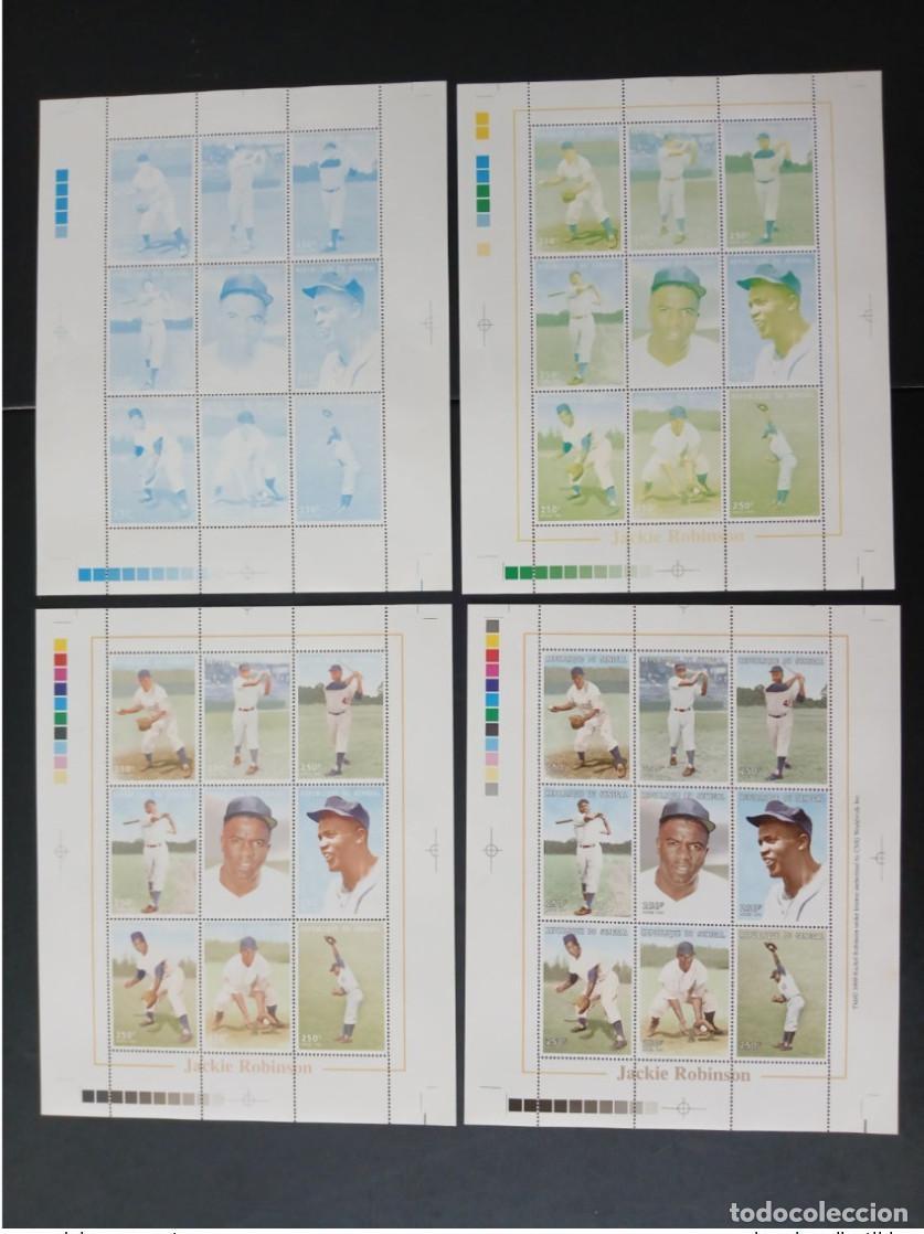 Sellos: Senegal 1999 Mi. 1665 - 1672 pruebas de color Jackie Robinson B&eacute;isbol