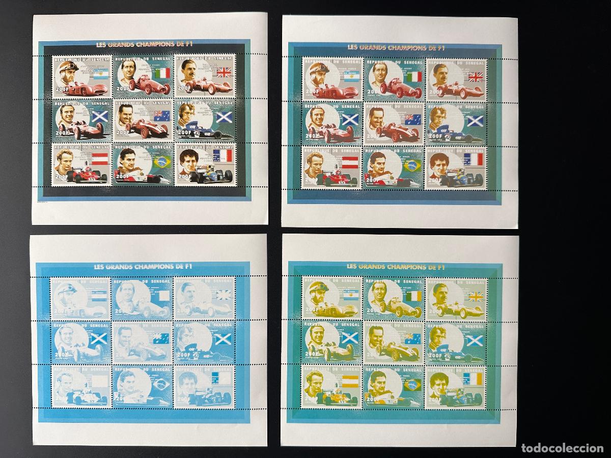 Sellos: Senegal 1999 Mi. 1625 - 1635 pruebas de color F&oacute;rmula 1 Senna Fangio Prost