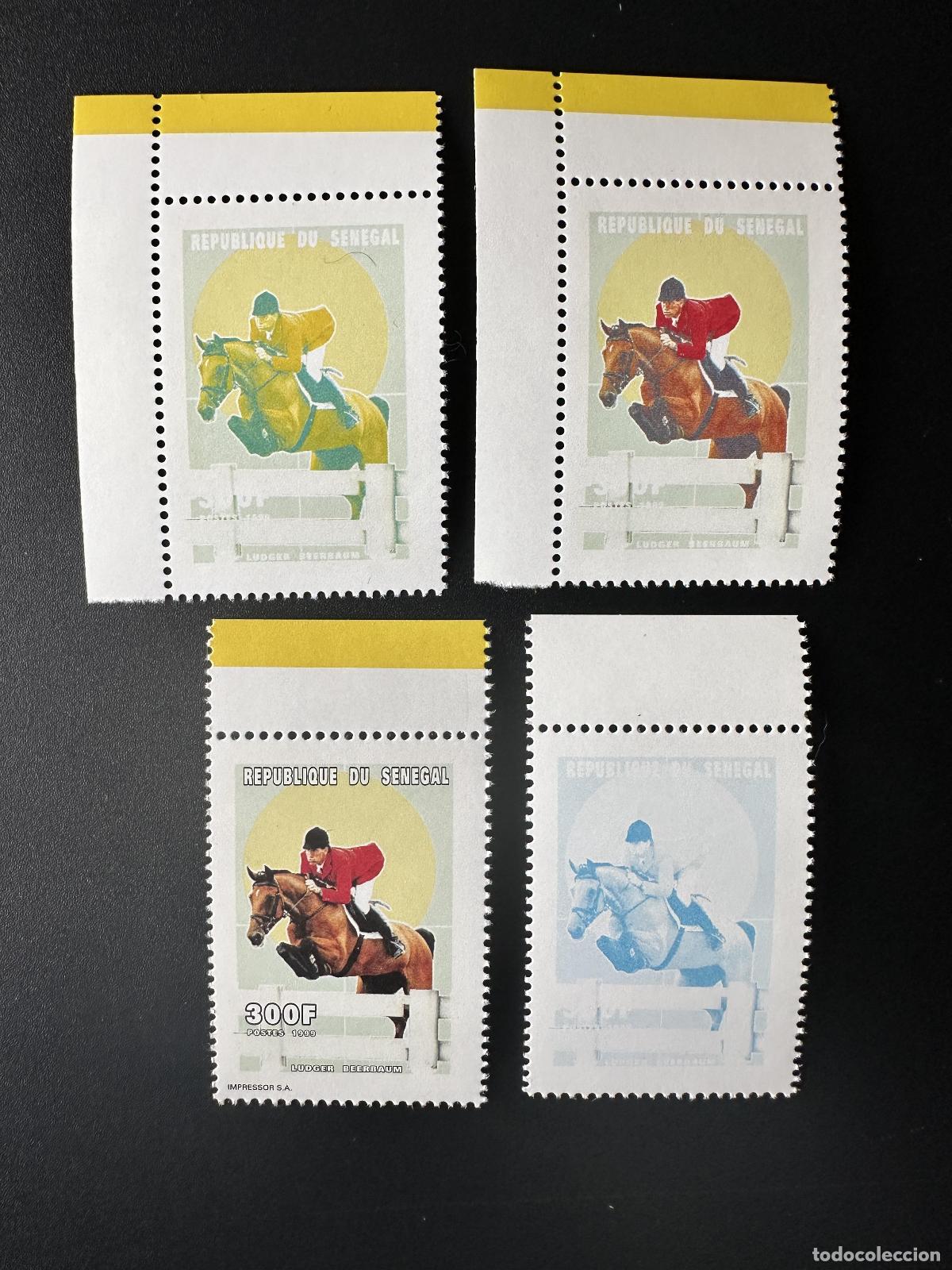 Sellos: Senegal 1999 Mi. 1675 pruebas de color 300 F Caballos equitaci&oacute;n Ludger Beerbaum