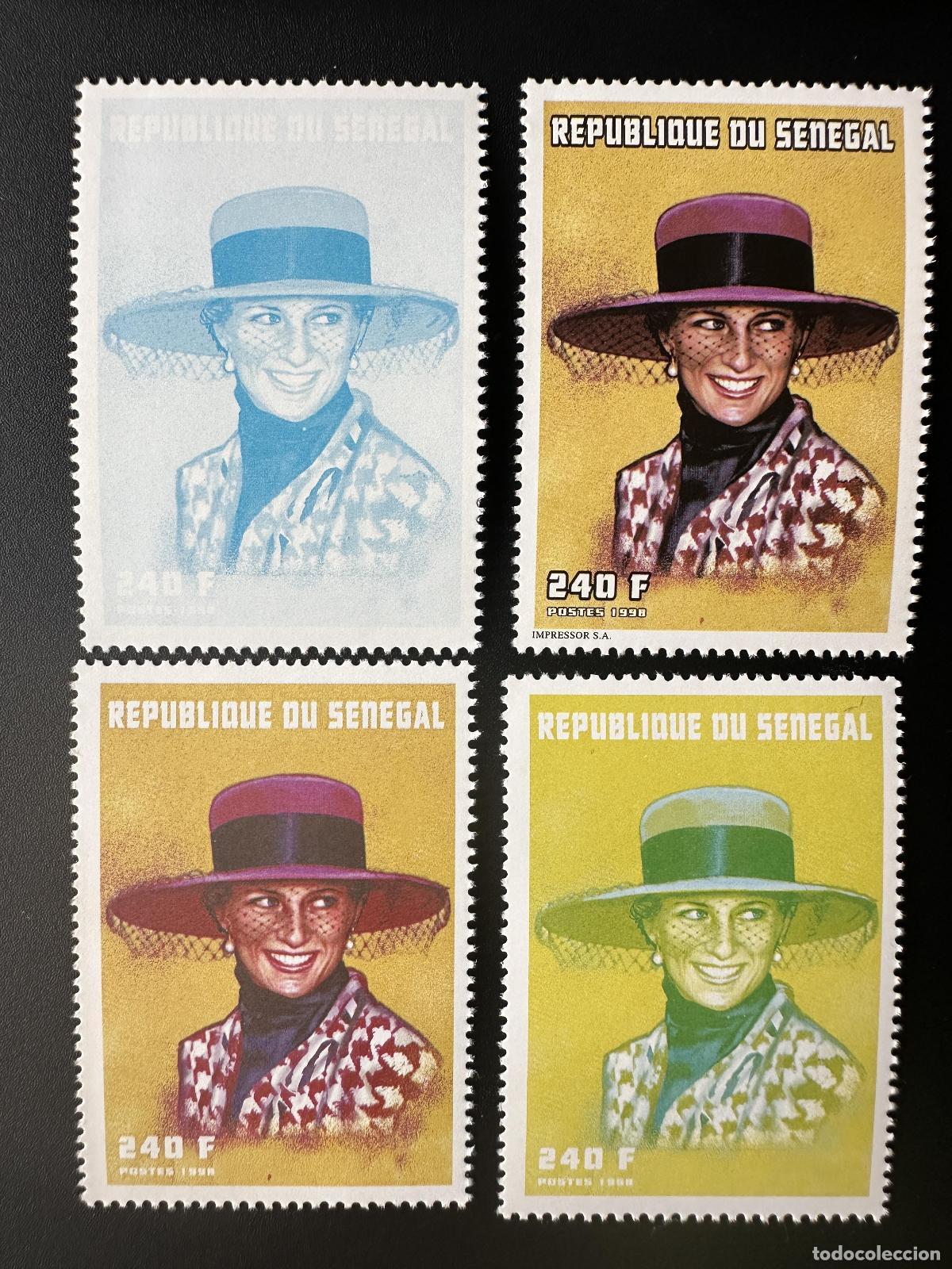 Sellos: Senegal 1998 Mi. 1531 ensayos en color Lady Diana Di Spencer Princesa Gales