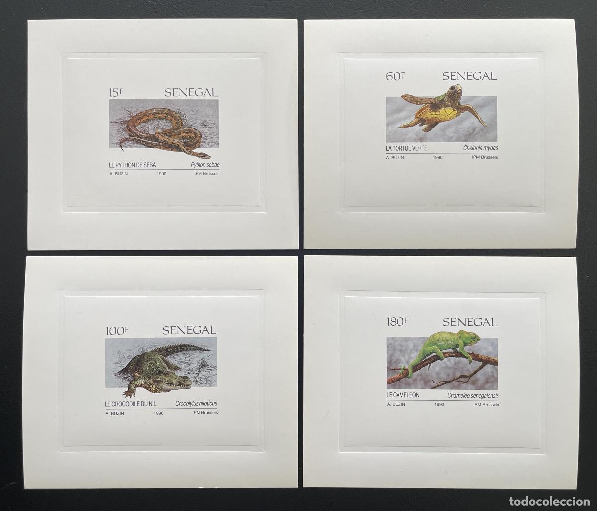 Sellos: Senegal 1991 Mi. 1116 - 1119 reptil pit&oacute;n cocodrilo serpiente a prueba de lujo