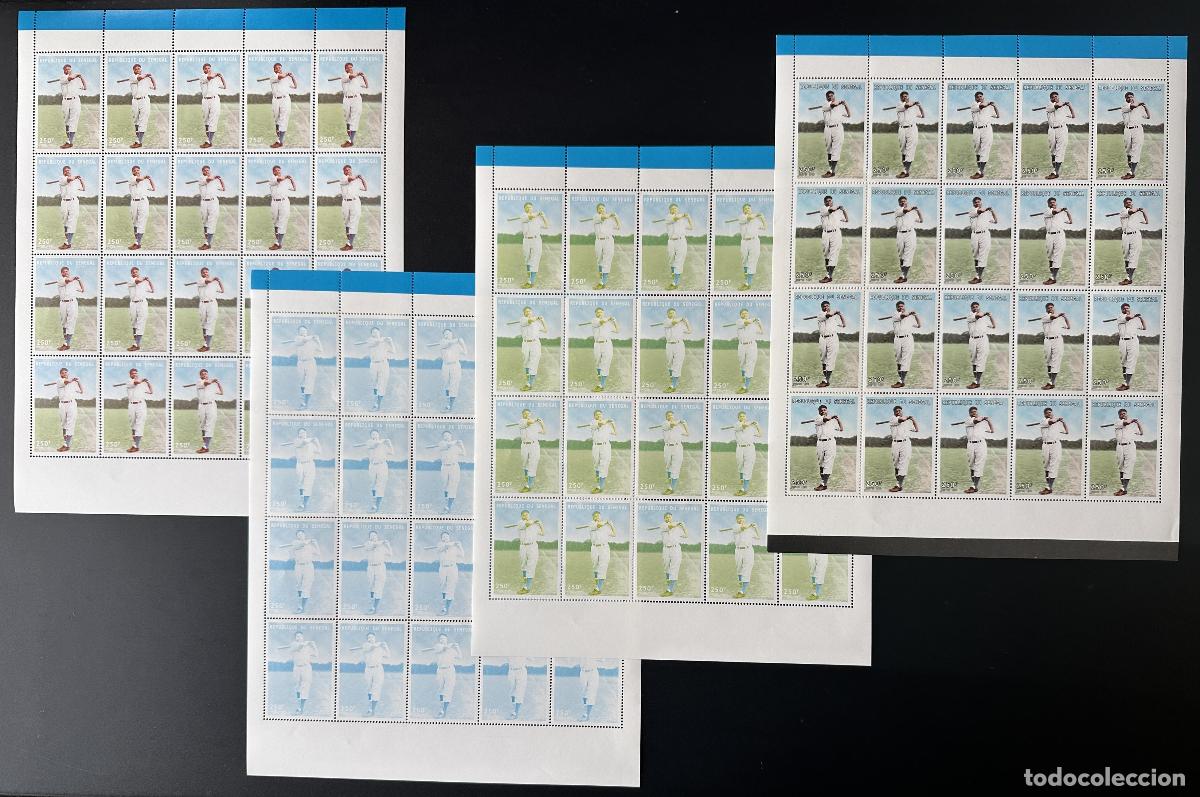 Timbres: Placas de prueba a color Senegal 1999 Mi. 1664 250 F Jackie Robinson Baseball