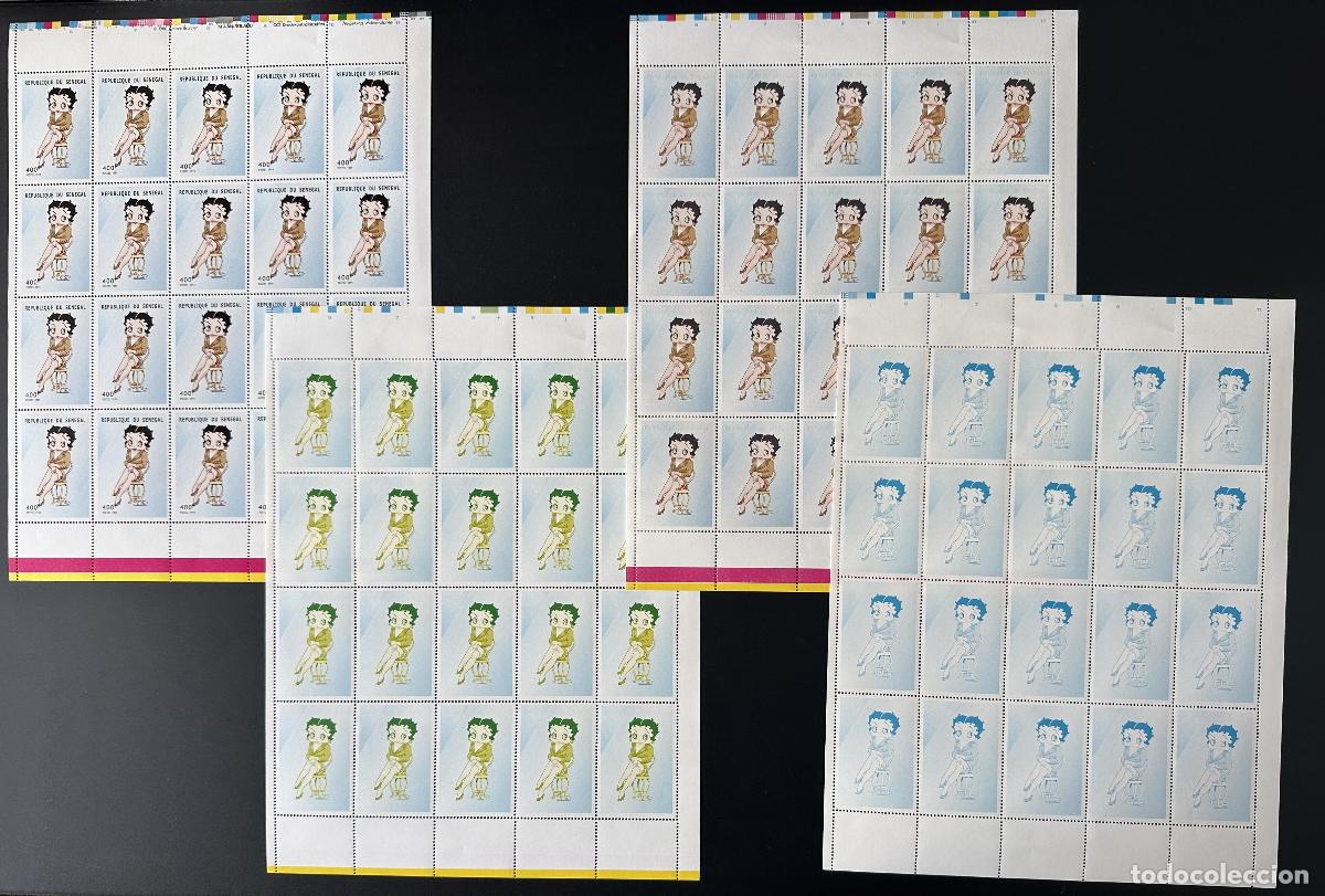 Timbres: Senegal 1999 Mi. 1844 l&aacute;minas Pruebas de color ensayos en 400 F Betty Boop