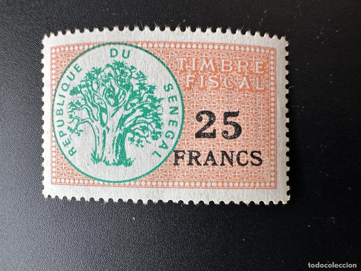 Sellos: Timbre fiscal de Senegal Sello Steuermarke 25 francos 25F Baum tree **