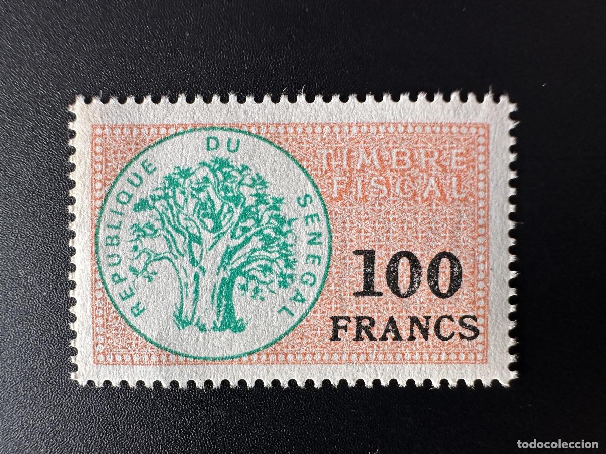 Sellos: Sello fiscal de Senegal Steuermarke 100 francos &aacute;rbol &aacute;rbol**