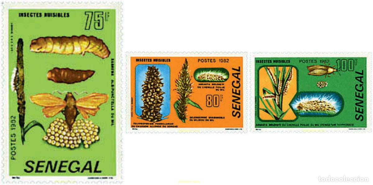 Sellos: 76894 MNH SENEGAL 1982 INSECTOS PERJUDICIALES PARA LAS PLANTAS
