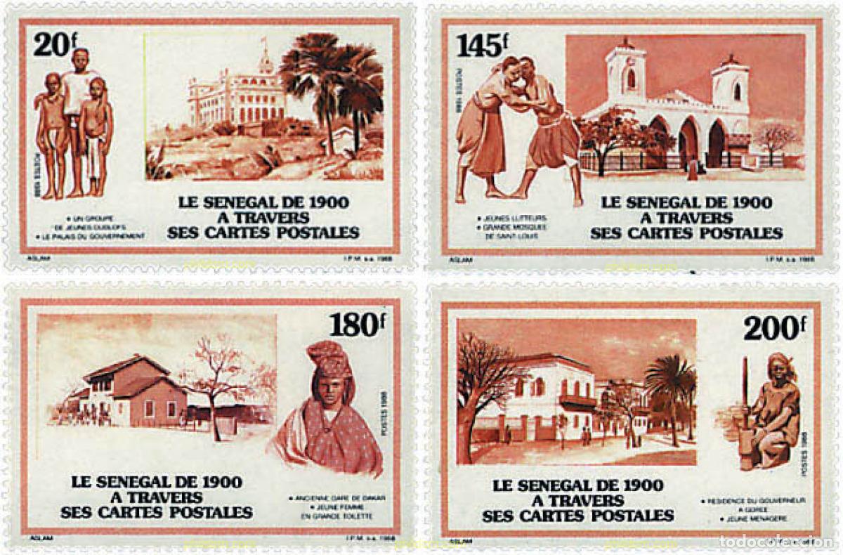 Sellos: 57934 MNH SENEGAL 1988 EL SENEGAL DE 1900 A TRAVES DE POSTALES