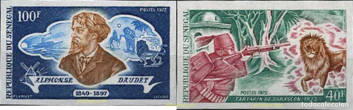 Sellos: 151412 MNH SENEGAL 1972 75 ANIVERSARIO DE LA MUERTE DE ALFONSO DAUDET