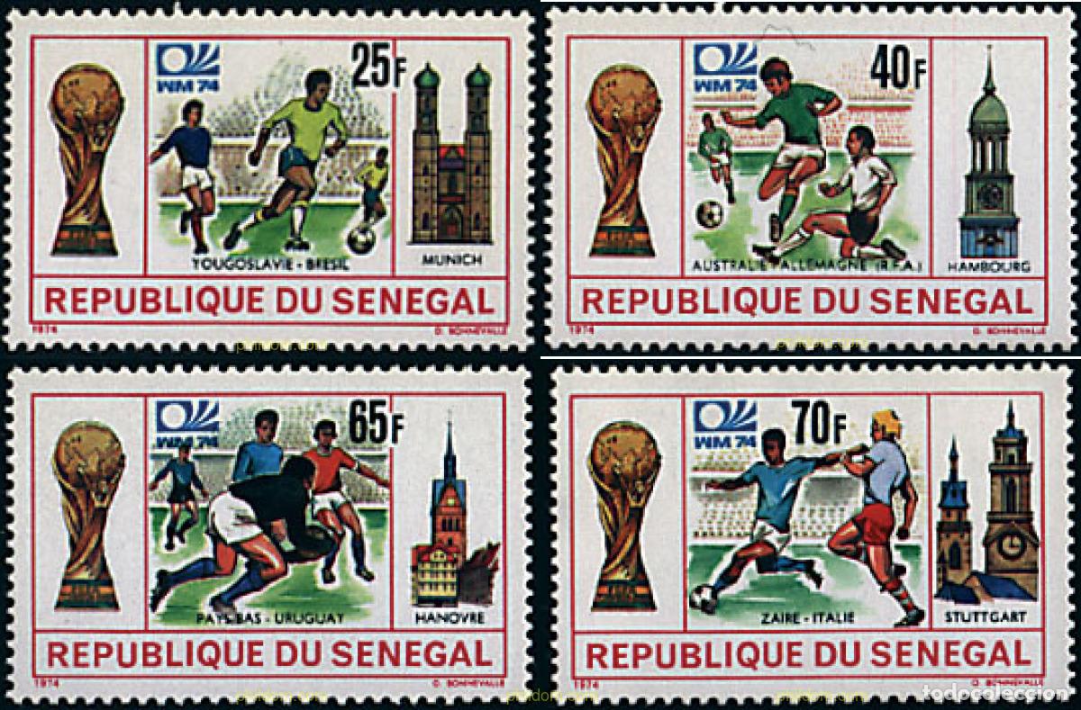 Sellos: 60750 MNH SENEGAL 1974 COPA DEL MUNDO DE FUTBOL. ALEMANIA-74