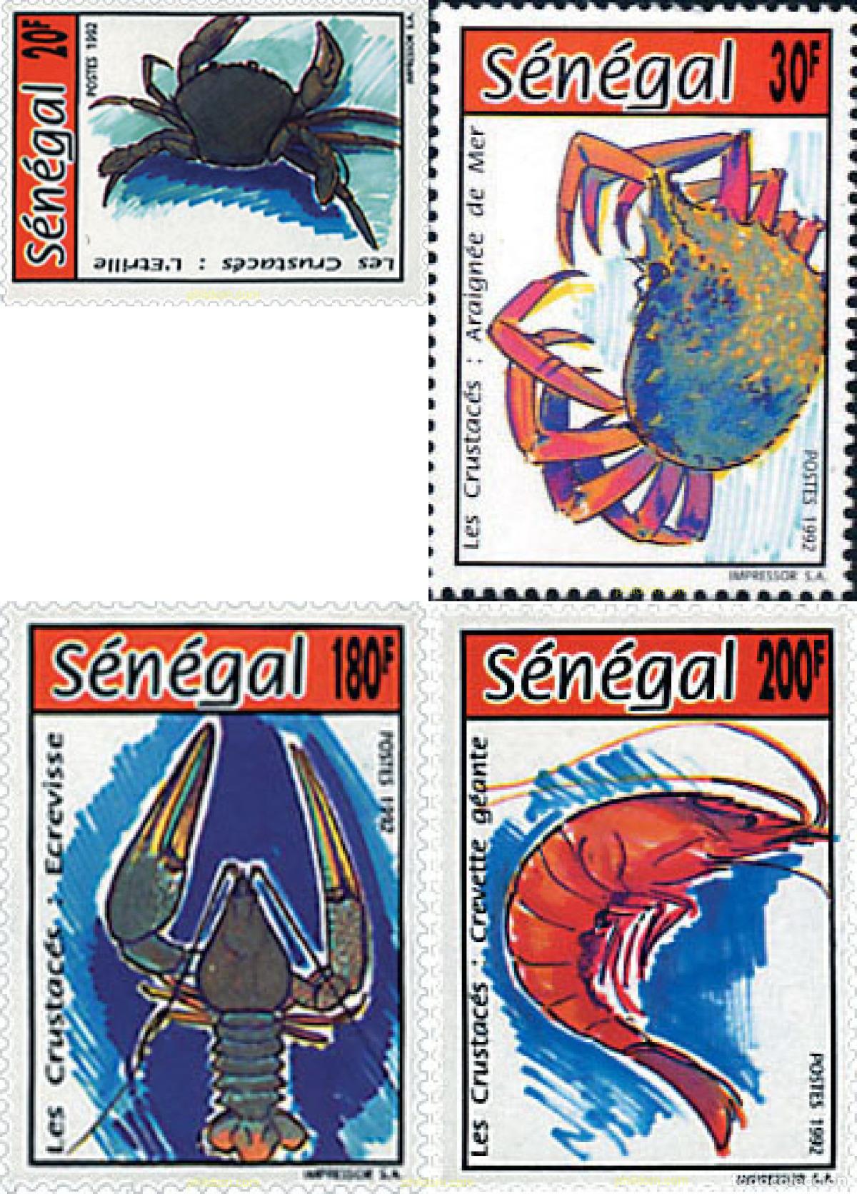 Sellos: 28566 MNH SENEGAL 1992 CRUSTACEOS