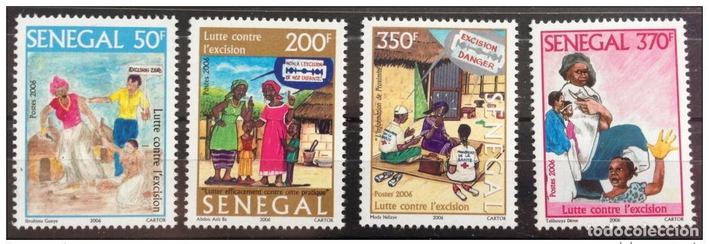 Sellos: Senegal 2006 Lucha contra la excisi&oacute;n mutilaci&oacute;n femenina 4 val RARE MNH