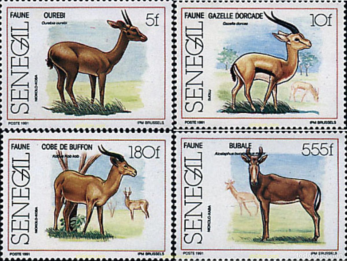 Sellos: 30047 MNH SENEGAL 1991 FAUNA DE LOS PARQUES NACIONALES