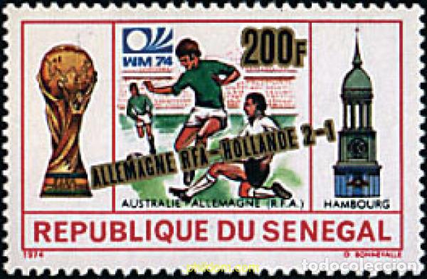 Sellos: 60751 MNH SENEGAL 1975 COPA DEL MUNDO DE FUTBOL. ALEMANIA-74