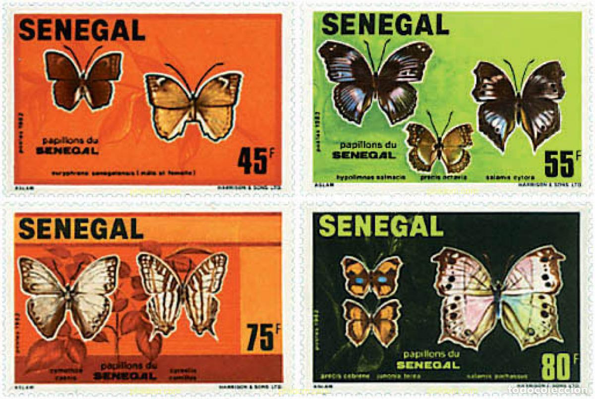 Selos: 78001 MNH SENEGAL 1982 MARIPOSAS DE SENEGAL