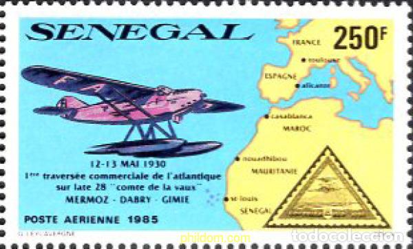 Selos: 640864 MNH SENEGAL 1985 PRIMERA TRAVESIA COMERCIAL DEL ATLANTICO