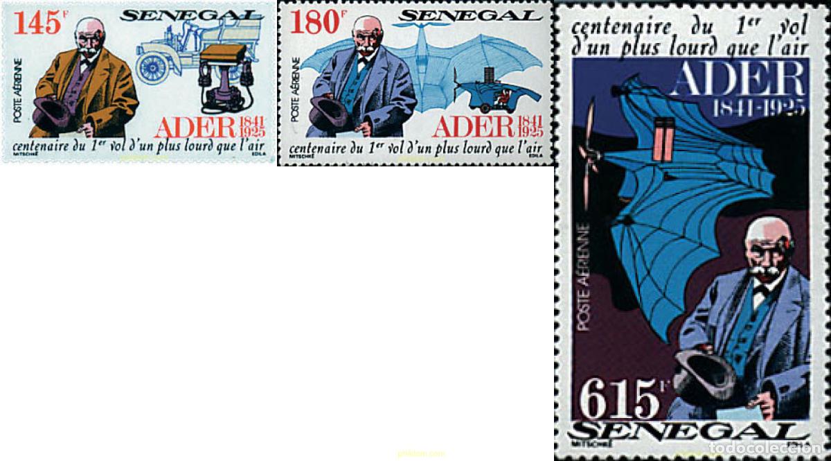 Sellos: 45286 MNH SENEGAL 1991 150 ANIVERSARIO DE CLEMENT ADER