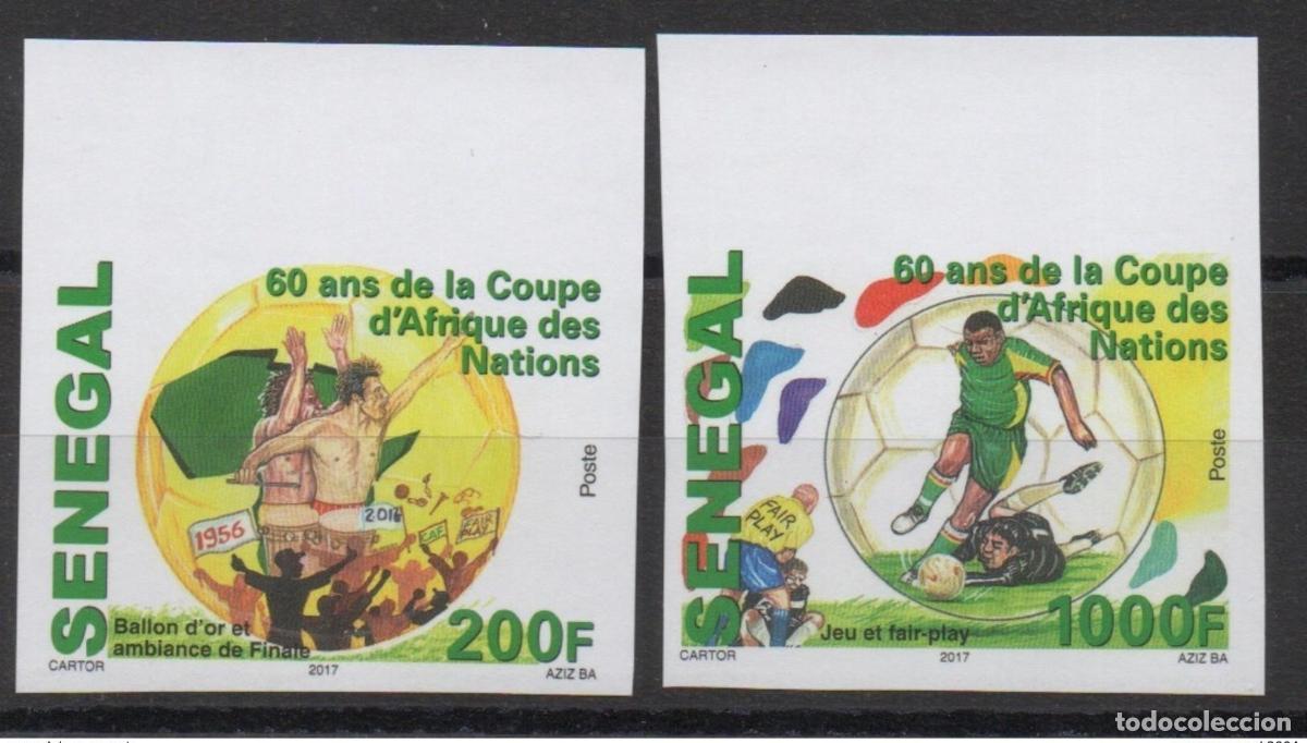 Sellos: Senegal 2017 Mi.? 60 aniversario de Imperf Copa Africana Naciones F&uacute;tbol y Futbol **