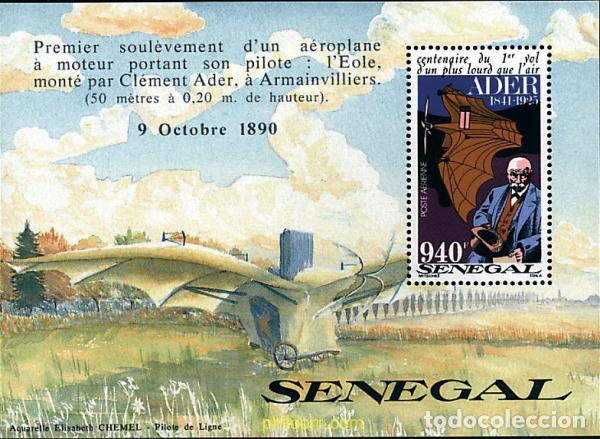 Sellos: 72238 MNH SENEGAL 1991 150 ANIVERSARIO DE CLEMENT ADER