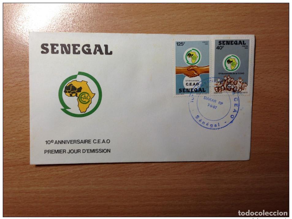 Sellos: Senegal FDC 1er primer d&iacute;a 1987 10&ordm; aniversario CEAO