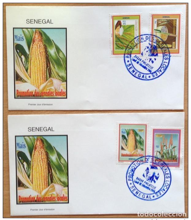 Sellos: Senegal 2004 FDC primer d&iacute;a CEREALES LOCALES CULTIVOS PROMOVIDOS LOCALMENTE PERO 4 veces