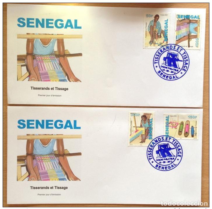 Sellos: Senegal 2009/2012 FDC primer d&iacute;a de fabricaci&oacute;n tejedores y tejidos 4 valales.