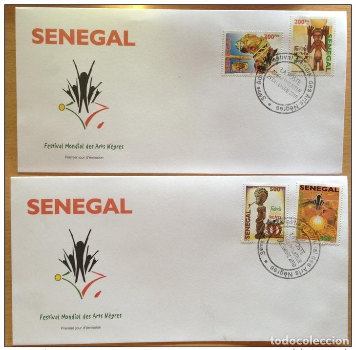 Sellos: Senegal 2007/2010 FDC 1er d&iacute;a FESTIVAL MONDIAL DES ARTS NEGRES ART 4 val.