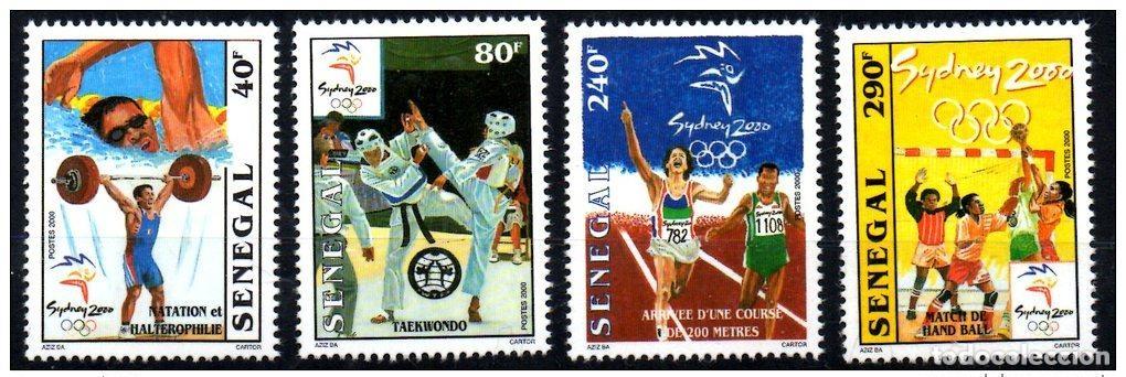 Timbres: Juegos Ol&iacute;mpicos Senegal 2000 SYDNEY Taekwondo Balonmano Halterofilia RARE MNH