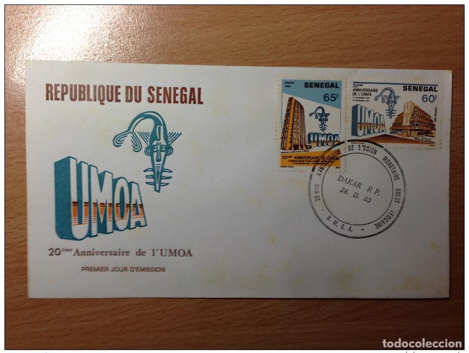 Timbres: Senegal FDC 1er primer d&iacute;a 1983 20&ordm; aniversario de la UMOA