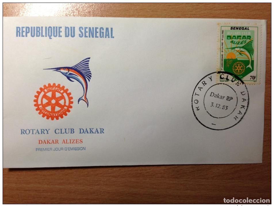 Timbres: Senegal FDC primer d&iacute;a 1983 Rotary Club Dakar Aliz&eacute;s Fish Fisch