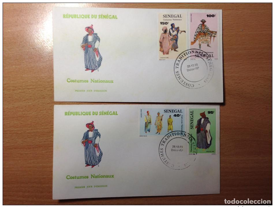 Timbres: Senegal FDC 1er primer d&iacute;a 1985 Trajes nacionales Trachten Fashion