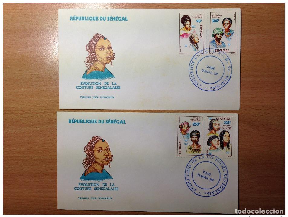 Timbres: Senegal FDC 1er primer d&iacute;a 1986 Evoluci&oacute;n de la peluquer&iacute;a senegalesa