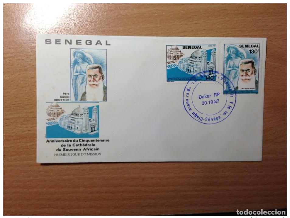 Timbres: Senegal FDC 1987 Catedral de la Memoria Africana Religi&oacute;n Iglesia