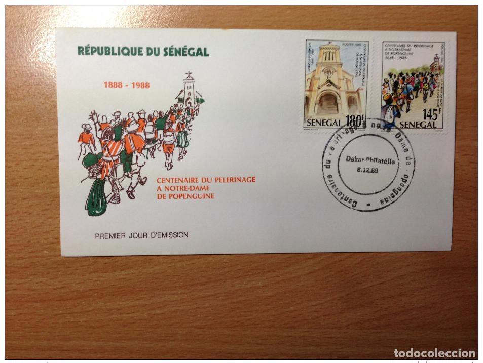 Timbres: Senegal FDC 1989 Peregrinaci&oacute;n a Nuestra Se&ntilde;ora de Popenguine Religi&oacute;n Catolicismo