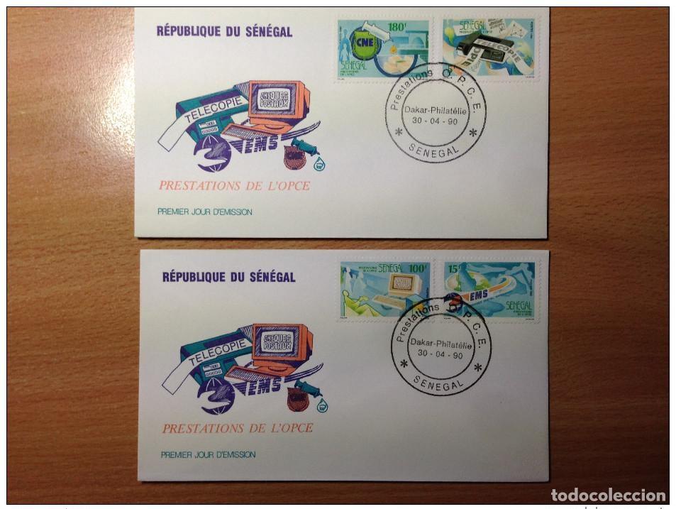 Timbres: Senegal FDC 1990 Servicios OPCE Comunicaciones EMS Fax