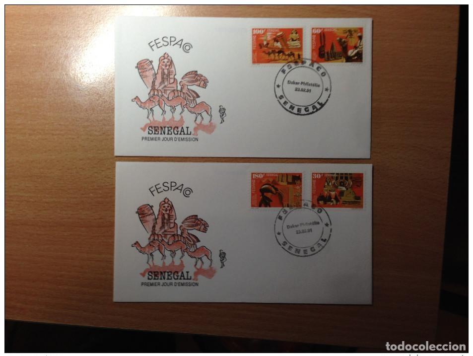 Timbres: Senegal FDC 1991 FESPAC Egipto pir&aacute;mides Esfinge Luxor Camellos