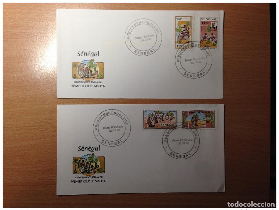Timbres: Senegal FDC Primer d&iacute;a 1992 Reforestaci&oacute;n escolar Arbres B&auml;ume Trees