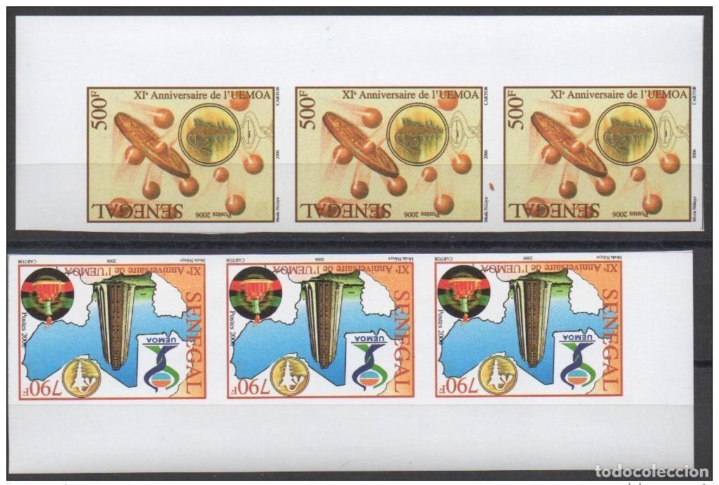 Timbres: Senegal 2006/2010 UEMOA ND IMPERF Und&eacute;cimo aniversario de la 2 val. Mix. 2156 2157
