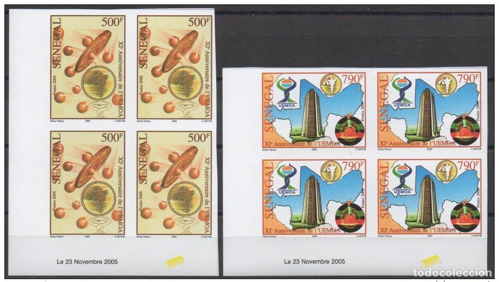 Timbres: Moneda de Senegal 2006/2010 fechada por el Emperador ND XI Aniversario la UEMOA Mi. 2156 2157